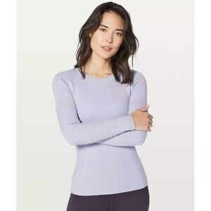 Lululemon Feeling Balanced Merino Wool Long Sleeve Sweater Serene Blue, 4 Small